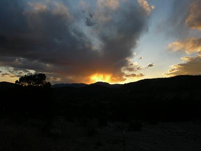 Sun setting behind Saddle Mountain - near Luna, NM